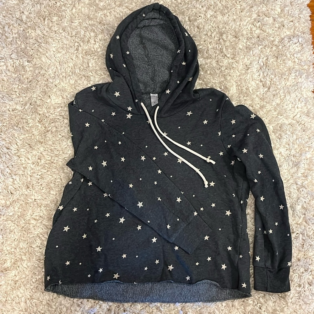 Black sweatshirt with mini white stars, super soft
